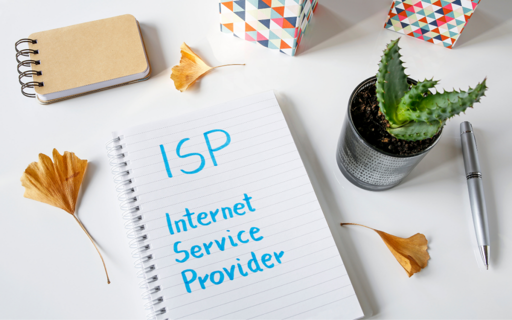 ISP Internet Service Provider written in notebook