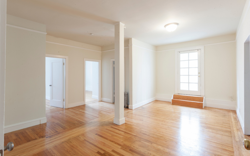 empty apartment clean bright wood floors