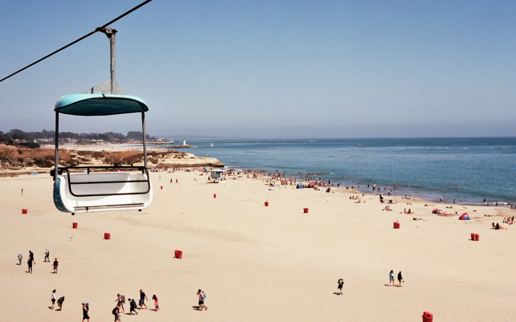 santa cruz beach boardwalk from above