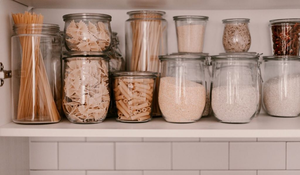 glass jars pantry organizer