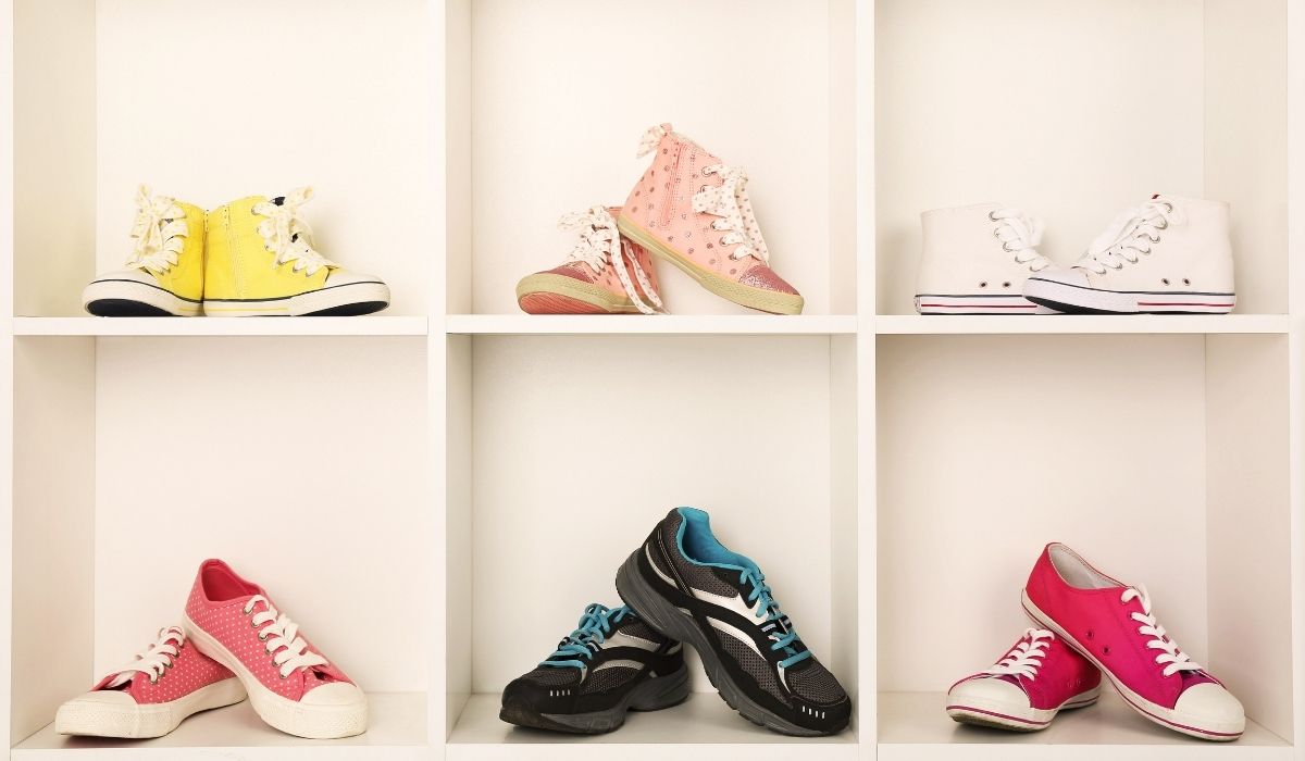 sneakers in the cabinet