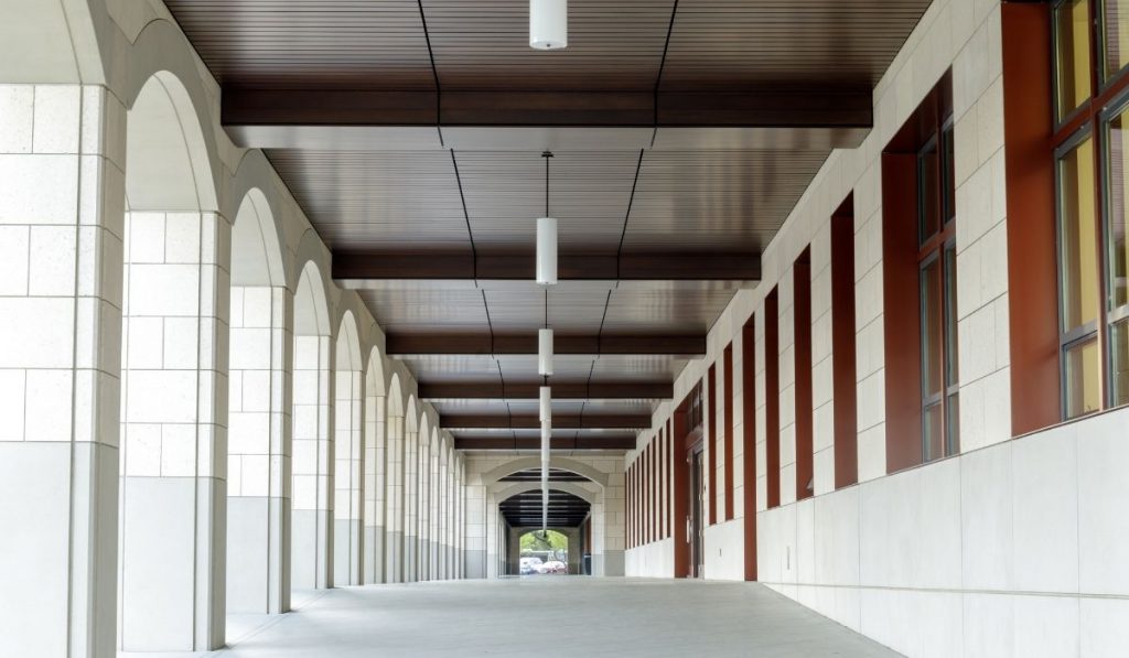 empty campus hallway