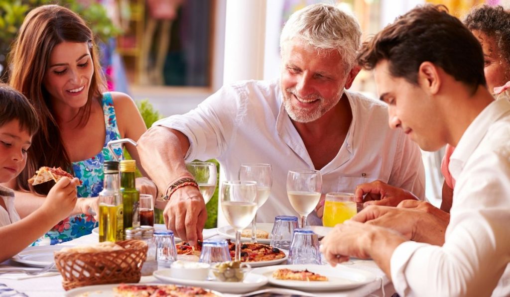 family enjoying a meal together