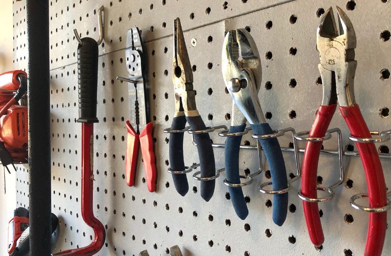 pegboard with different toos