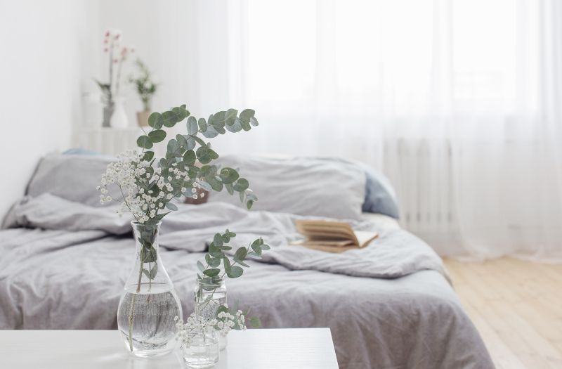 nice flowers setup in the guest room