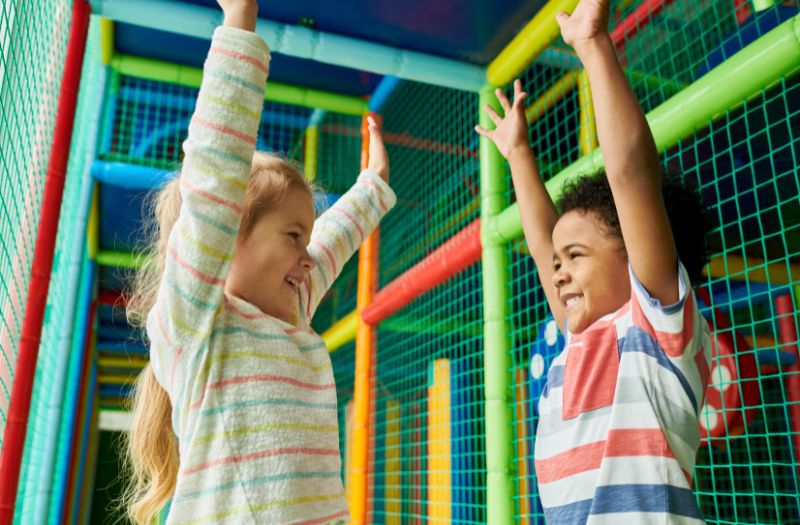 kids playing in the play area