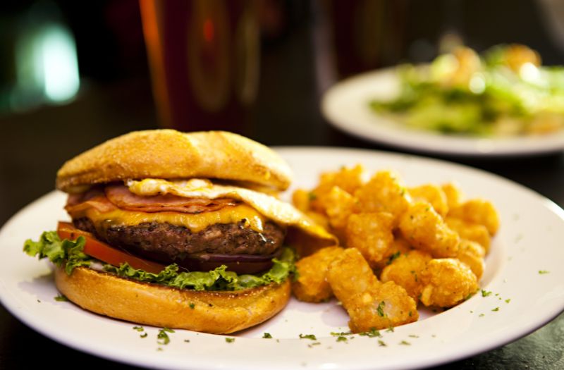 yummy burger and tater tots slide