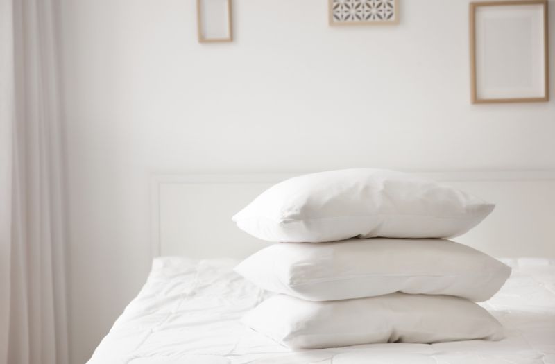 pillows on a bed