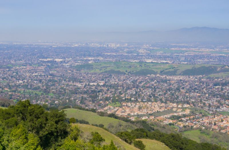 View towards San Jose from the hills of Almaden Quicksilver County Park