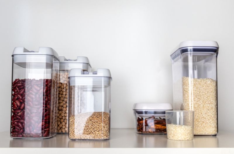 clear containers for different grains