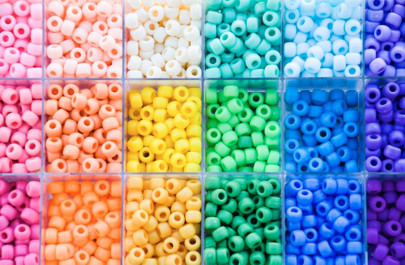 beads sorted by colors