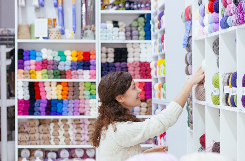 woman in her craft room