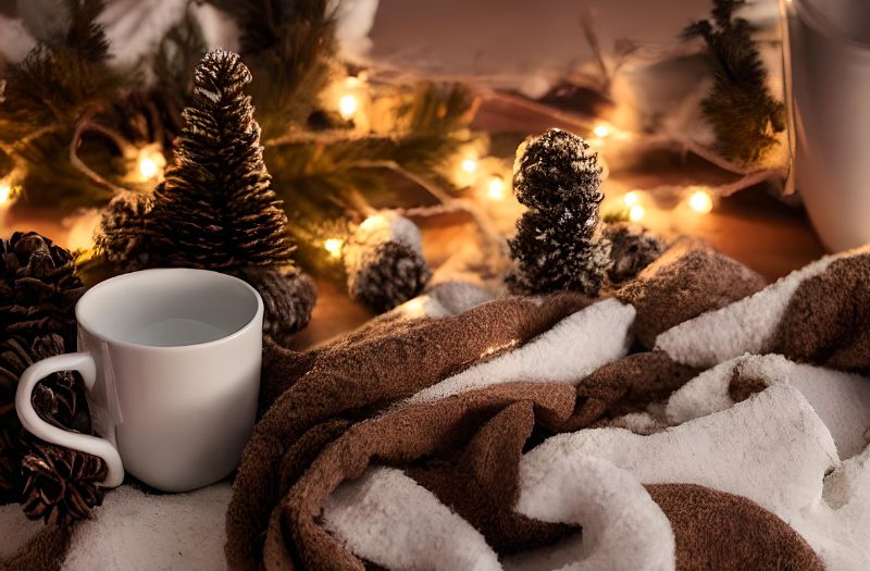 Cozy winter with soft lights