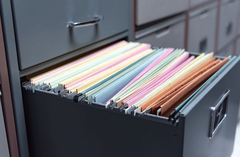 filing cabinet for storing documents