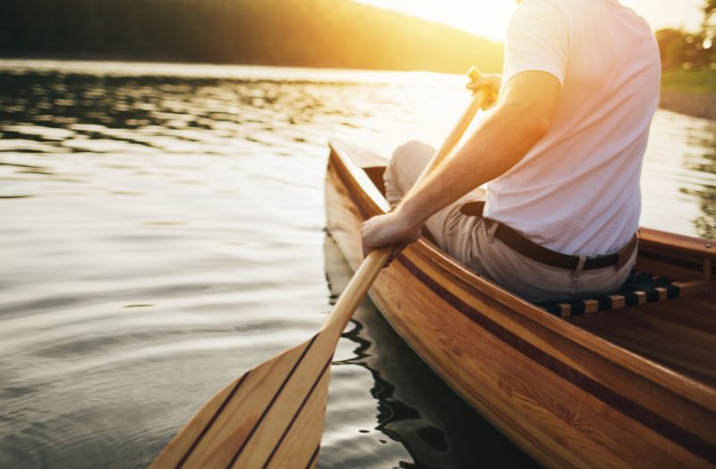 paddling on the lake