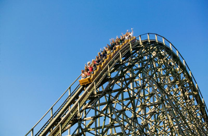 roller coaster in the theme park